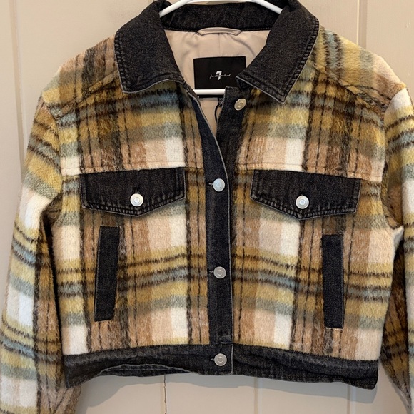 7 For All Mankind Plaid Cropped Jacket - Picture 3 of 7